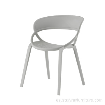 Silla de comedor de plástico redondo de plástico original sillón al aire libre